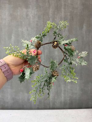 Kynttilämansetti / minikranssi, 25cm