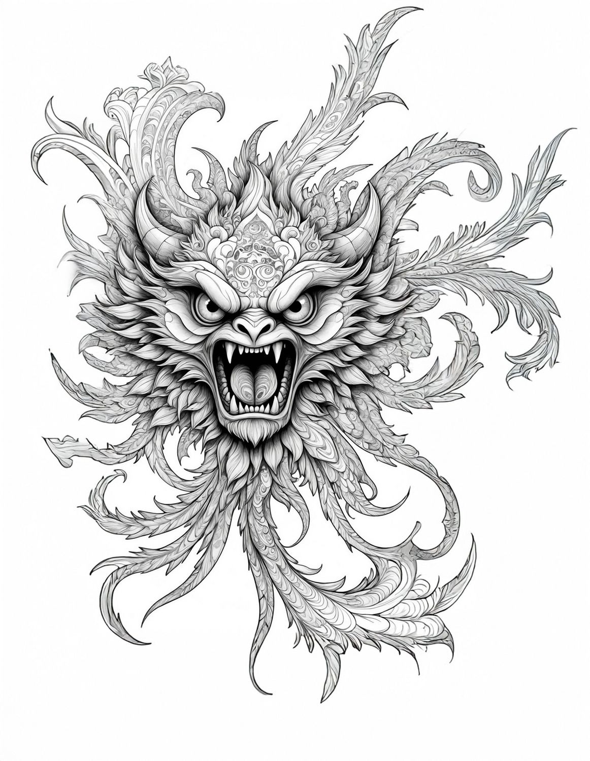 Värityskuva - väritystaulu - Dragon