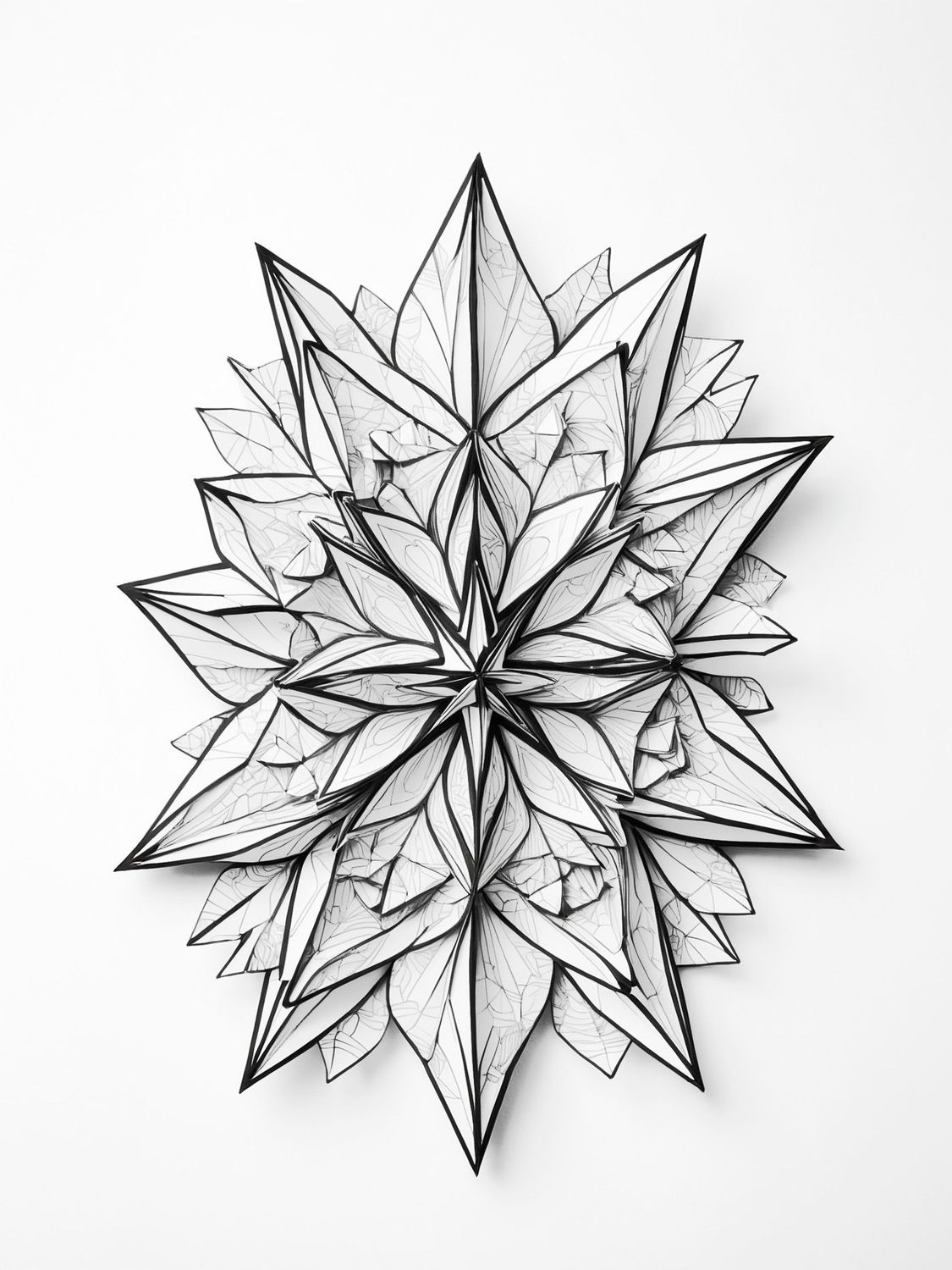 Värityskuva - väritystaulu - Origamikukka