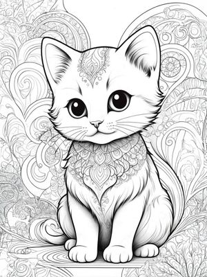 Värityskuva - väritystaulu - Royal Cat