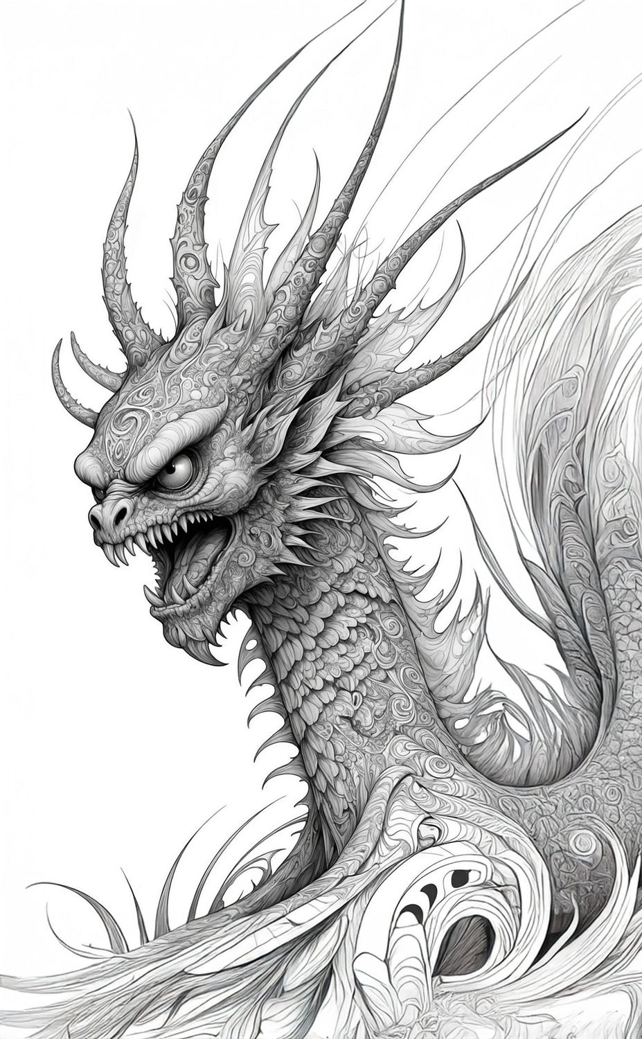 Värityskuva - väritystaulu - Dragon