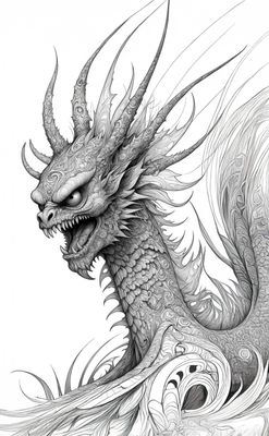 Värityskuva - väritystaulu - Dragon