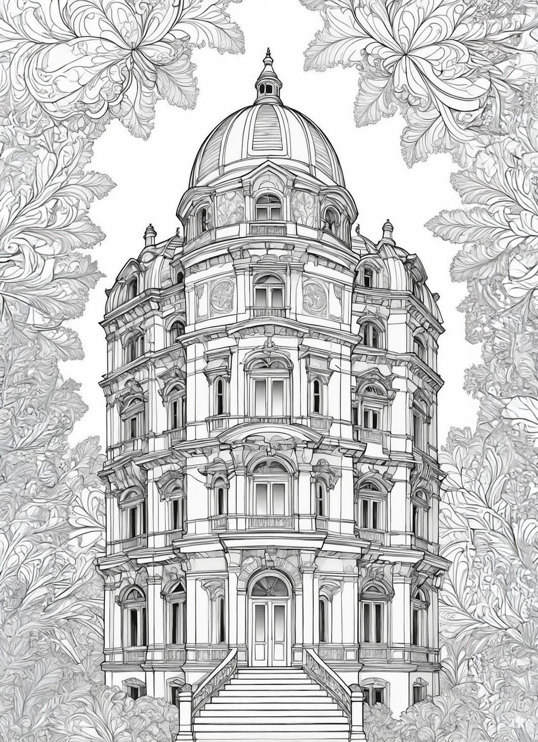 Värityskuva - väritystaulu - Old Bank Rakennus