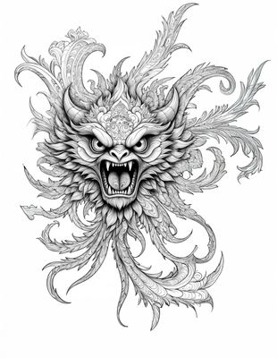 Värityskuva - väritystaulu - Dragon