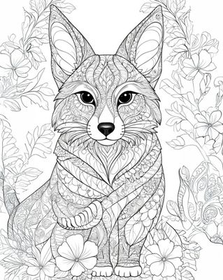Värityskuva - väritystaulu - Fantasy Fox