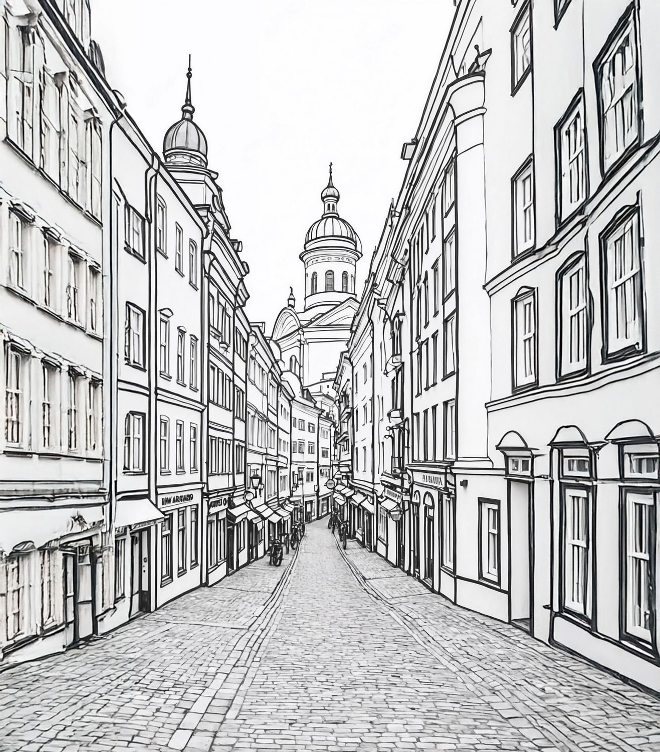 Värityskuva - väritystaulu - Kaupunki