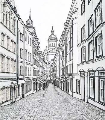 Värityskuva - väritystaulu - Kaupunki
