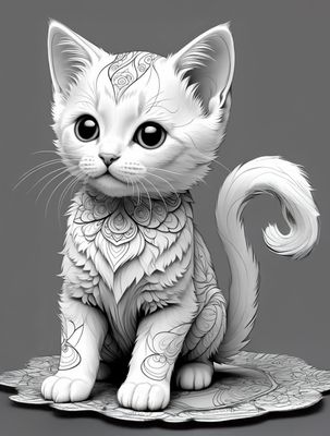 Värityskuva - väritystaulu - Roayl Kitten