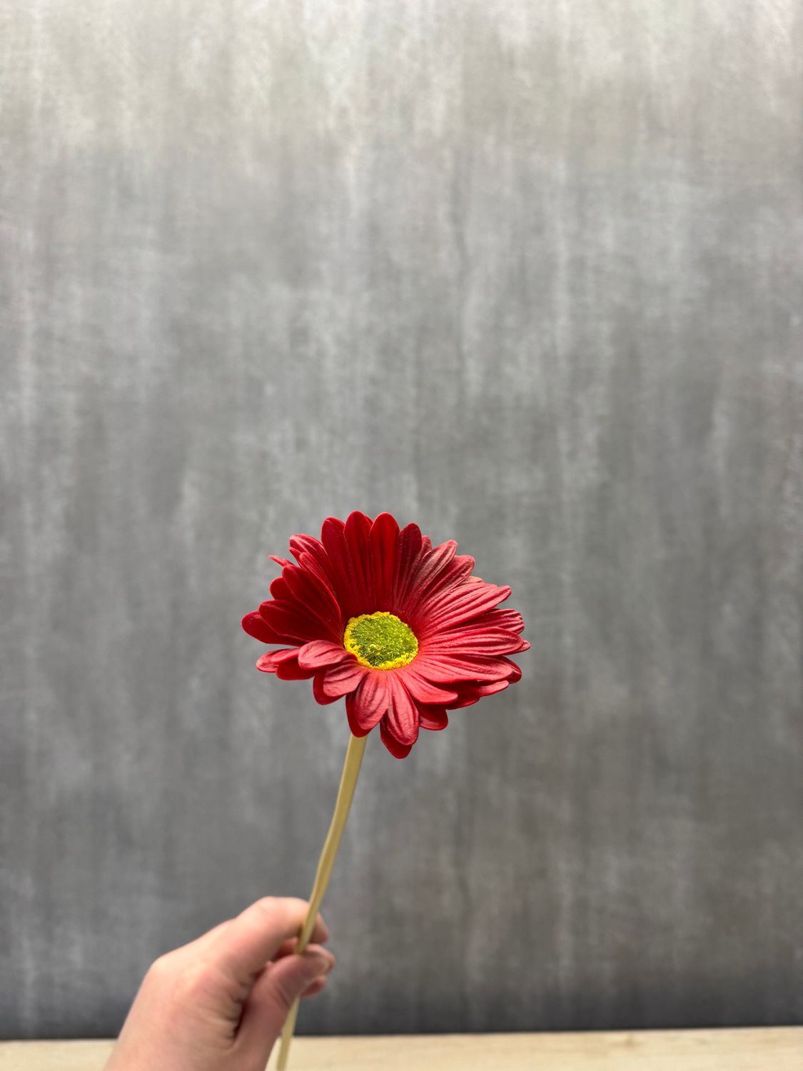 Punainen gerbera tekokukka