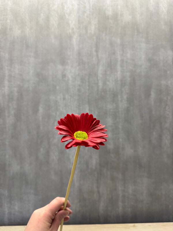 Punainen gerbera tekokukka