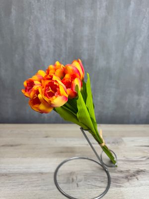 Punaoranssi tulppaani tekokukkakimppu