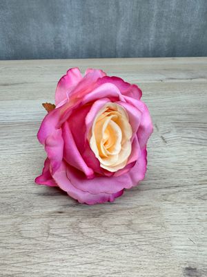 Samettiruusu kukkapää, vaaleanpunainen/kerma