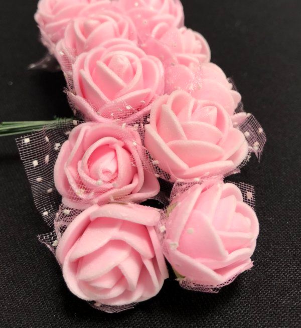 Softisruusu 12kpl, vaaleanpunainen
