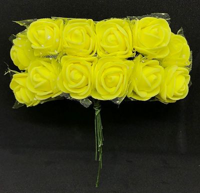 Softisruusu pieni 12kpl, keltainen