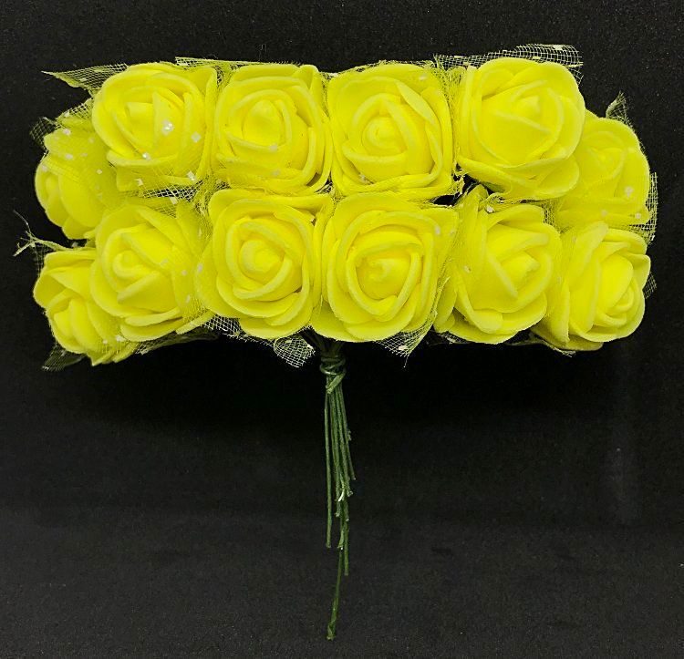 Softisruusu pieni 12kpl, keltainen