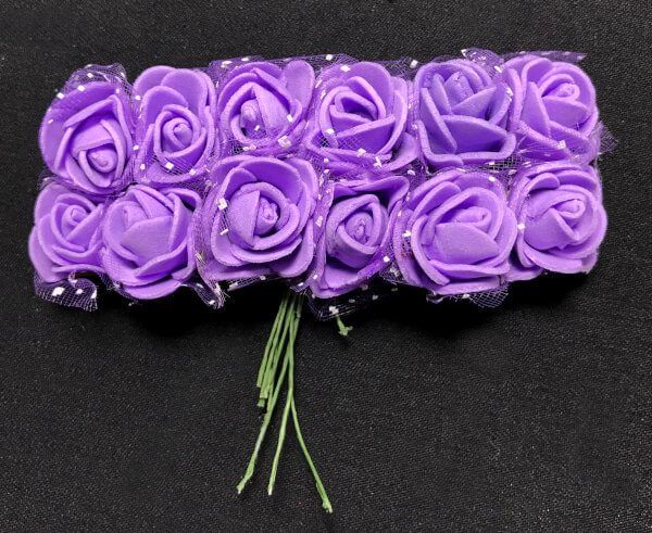 Softisruusu pieni 12kpl, violetti