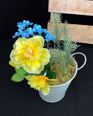 Tekokukat sinkkiruukussa, sininen/keltainen