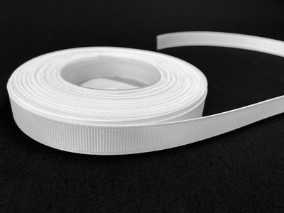 Grosgrain nauha 1,2cm/1m, valkoinen Grosgrain nauha 1,2cm/1m, valkoinen