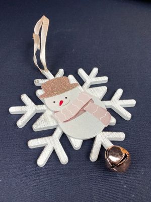 Ihana lumiukko/lumihiutale joulukoriste kulkusella