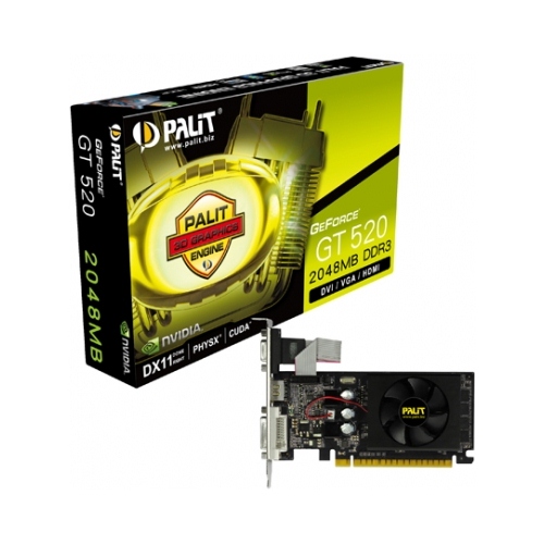 Palit Daytona nVidia GeForce GT520, 2048MB, GDDR3, 64bit, DVI, HDMI, PCI-E