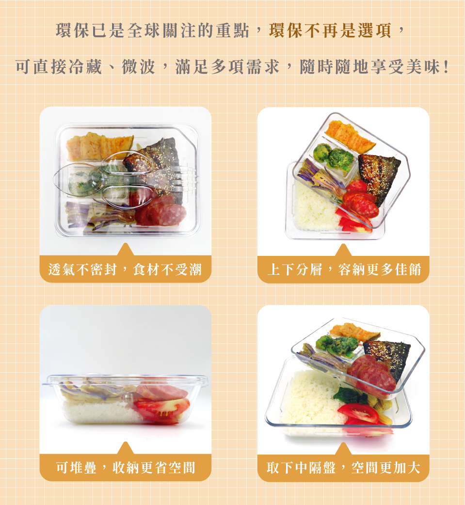 哩皿三安三合一餐盒單入組(附中盤)