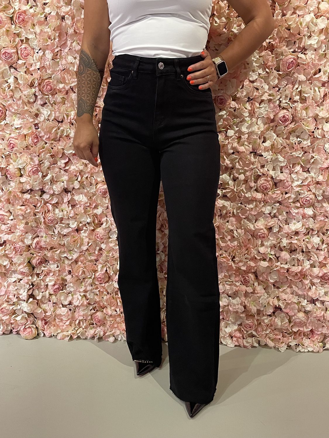 Broek Wide leg Zwart