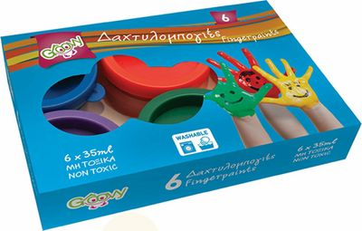 Finger Paints Groovy 6 basic colours ideal for school use 
