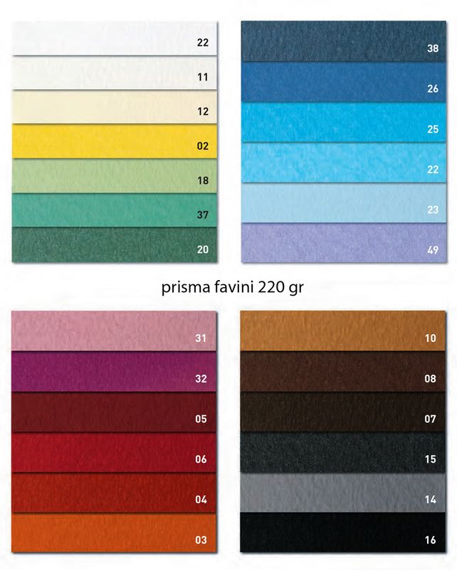 Coloured cardboards paper 50 x 70 220 gr