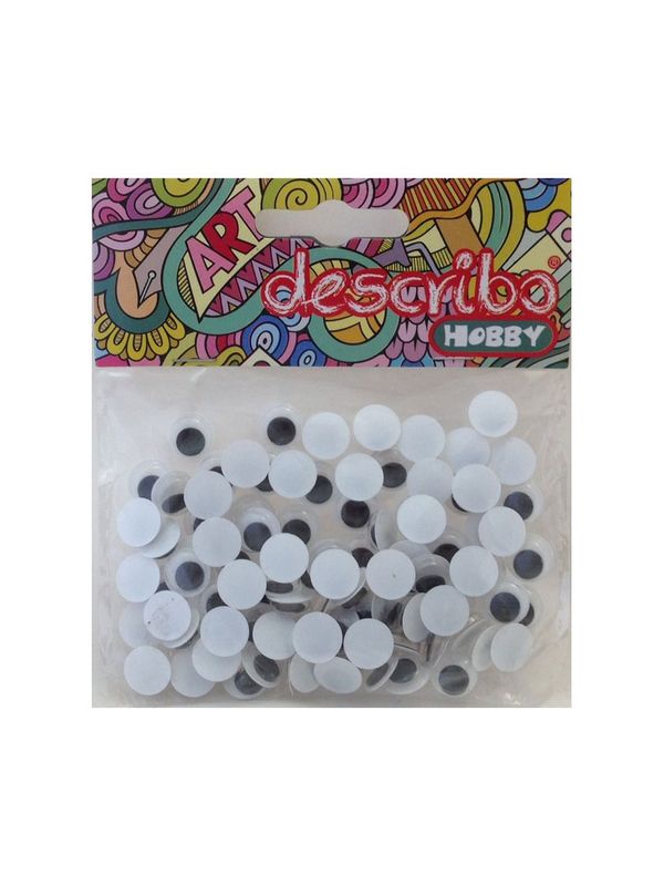WIGGLE EYES BLACK PLASTIC 10mm 100PCS