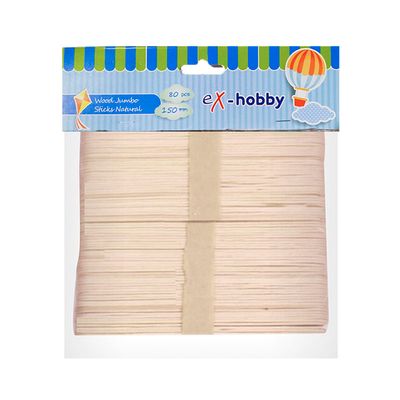 WOODEN JUMBO STICKS eX-HOBBY 150mm NATURAL  80pcs