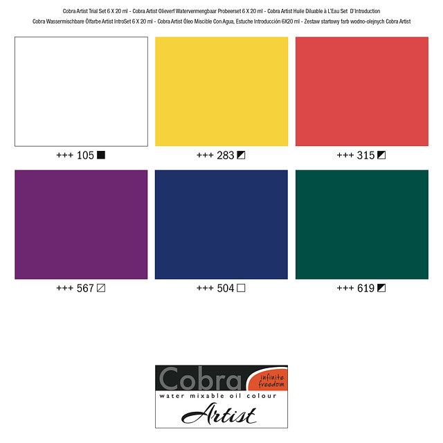 Cobra Artist Water Mixable Oil Paint Set 6x20ml
