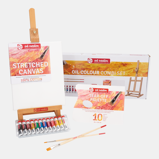 Talens Art Creation Oil combi Set easel 12x12ml