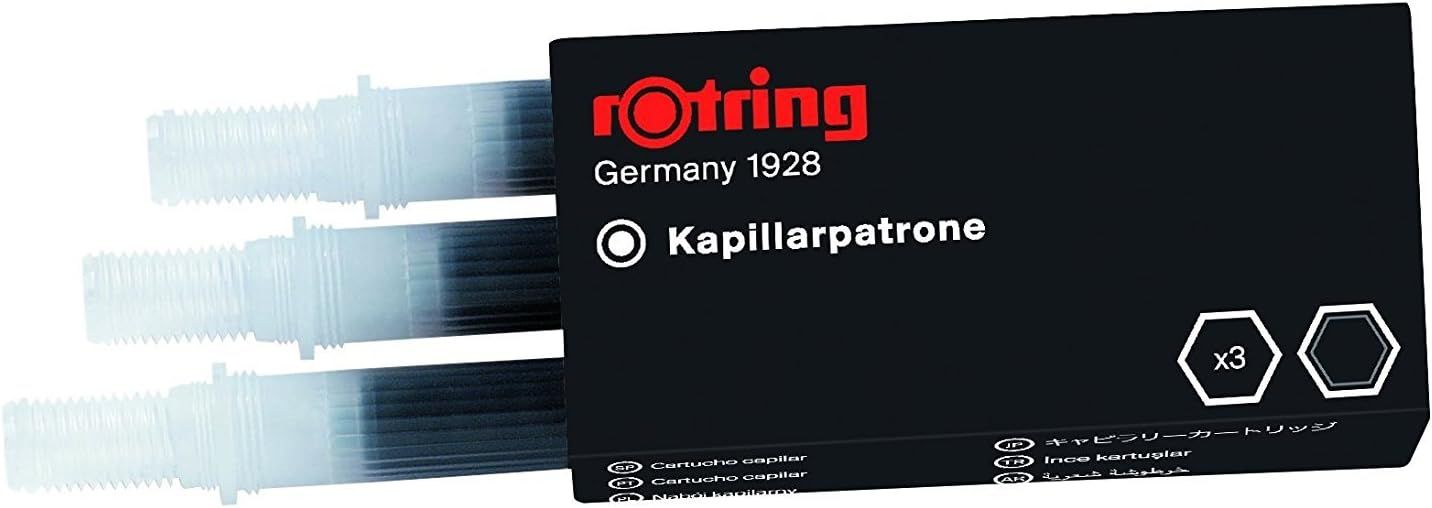 Rotring Capillary cartridge pack of 3 blue