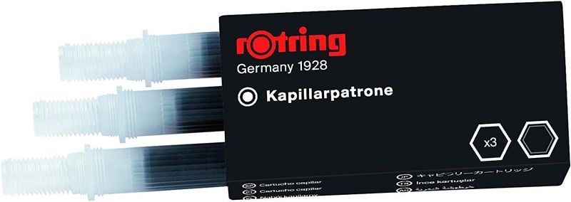 Rotring Capillary cartridge pack of 3 blue