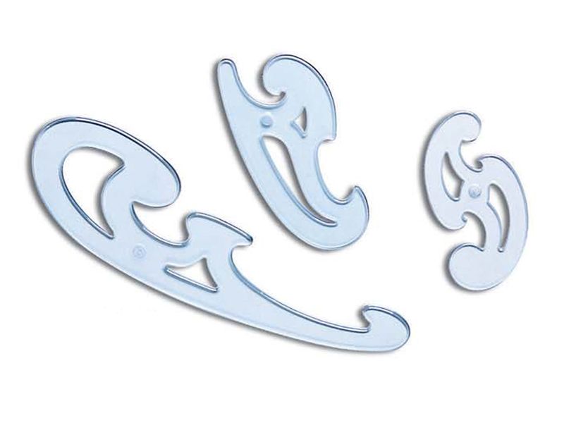 ARDA 29012 French Curve Set 3pcs for Technical Drawing