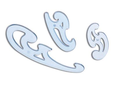 ARDA 29012 French Curve Set 3pcs for Technical Drawing