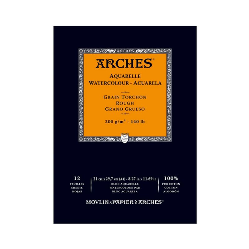 Arches Watercolour Rough Pad 100% cotton 300gsm 12s.