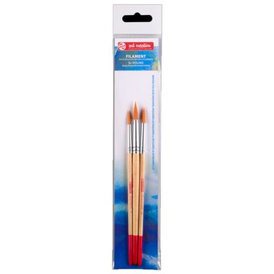 Art Creation Synthetic Watercolour Round Brush Set 3 pcs Sizes 4 6 8
