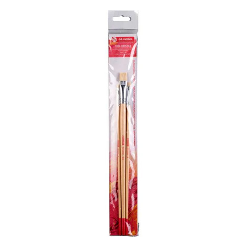 Art Creation natural Hog hair oil/acrylics brushes set flat (4-8-16)