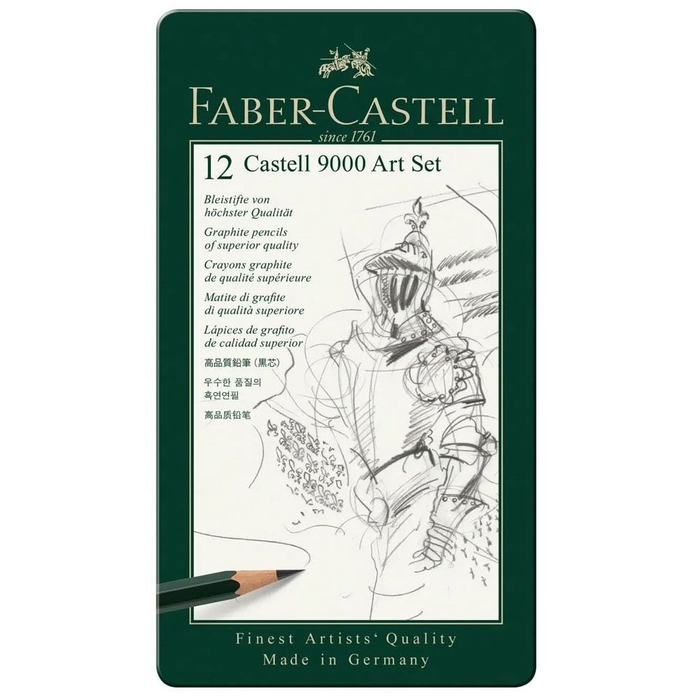 Faber Castell 9000 Art set of 12 graphite pencils in tin case