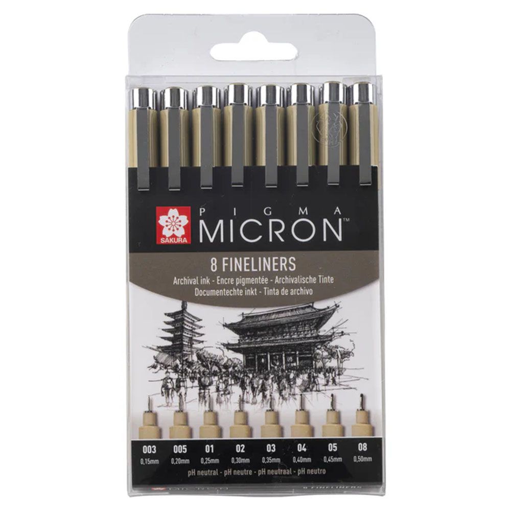 Sakura Pigma Micron set 8 fineliners
