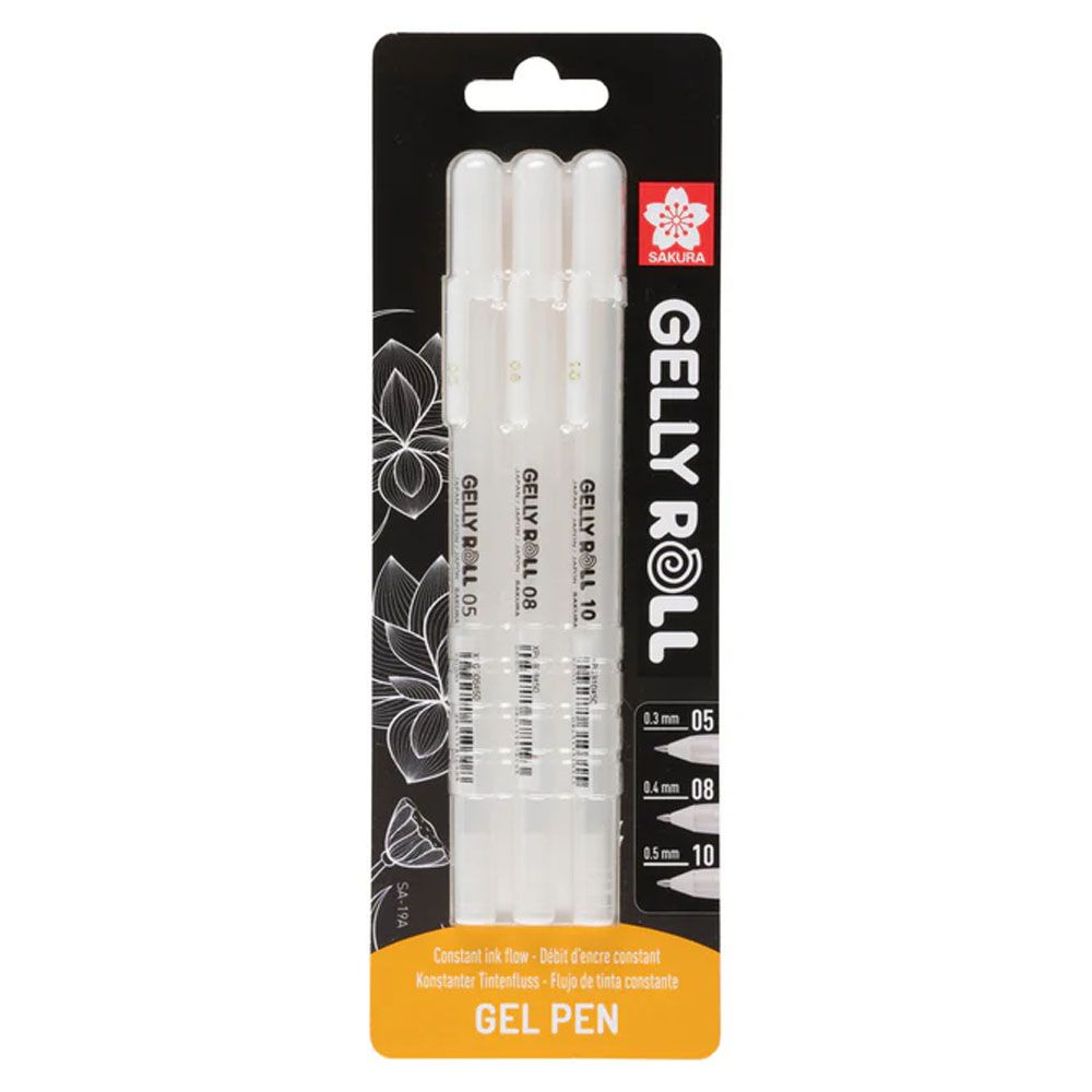 Sakura Gelly Roll set 3 white gel pens(05-08-10)