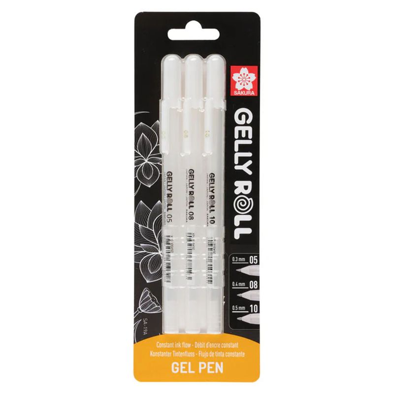 Sakura Gelly Roll set 3 white gel pens(05-08-10)