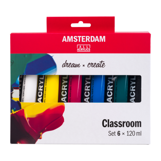 Amsterdam Acrylic Paint Classroom Set 6 x 120ml for Schools