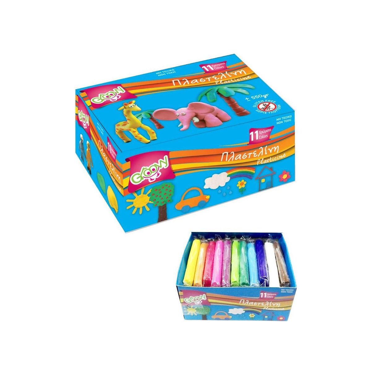 Groovy modeling clay set with 11 colors for kids
