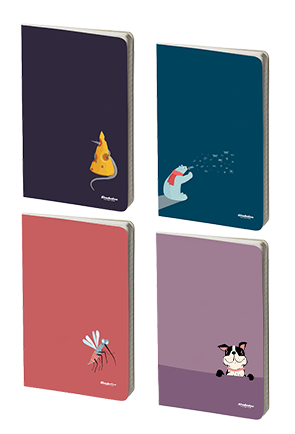 Stapled notebook with retro design eco cover