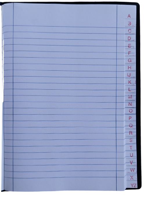 Latin index notebook 50 sheets 17x25 for organized notes