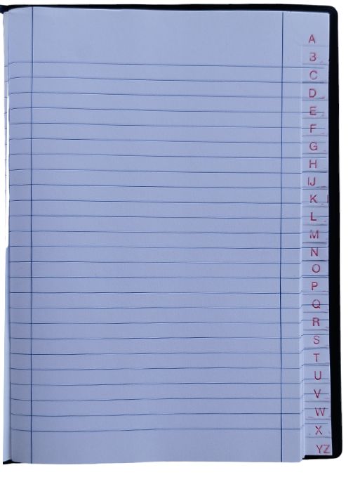 English index notebook