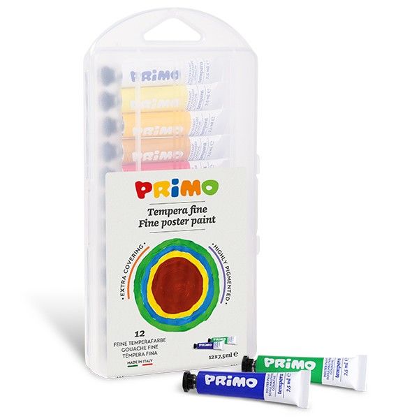 Primo gouache tempera 12 x 7.5ml for painting and crafts