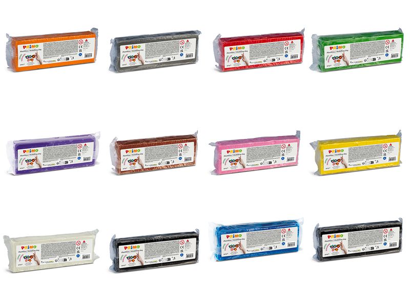 Primo modeling clay 550g set with 11 colors and cutter